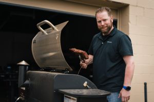 Ted with his Meat Cooked